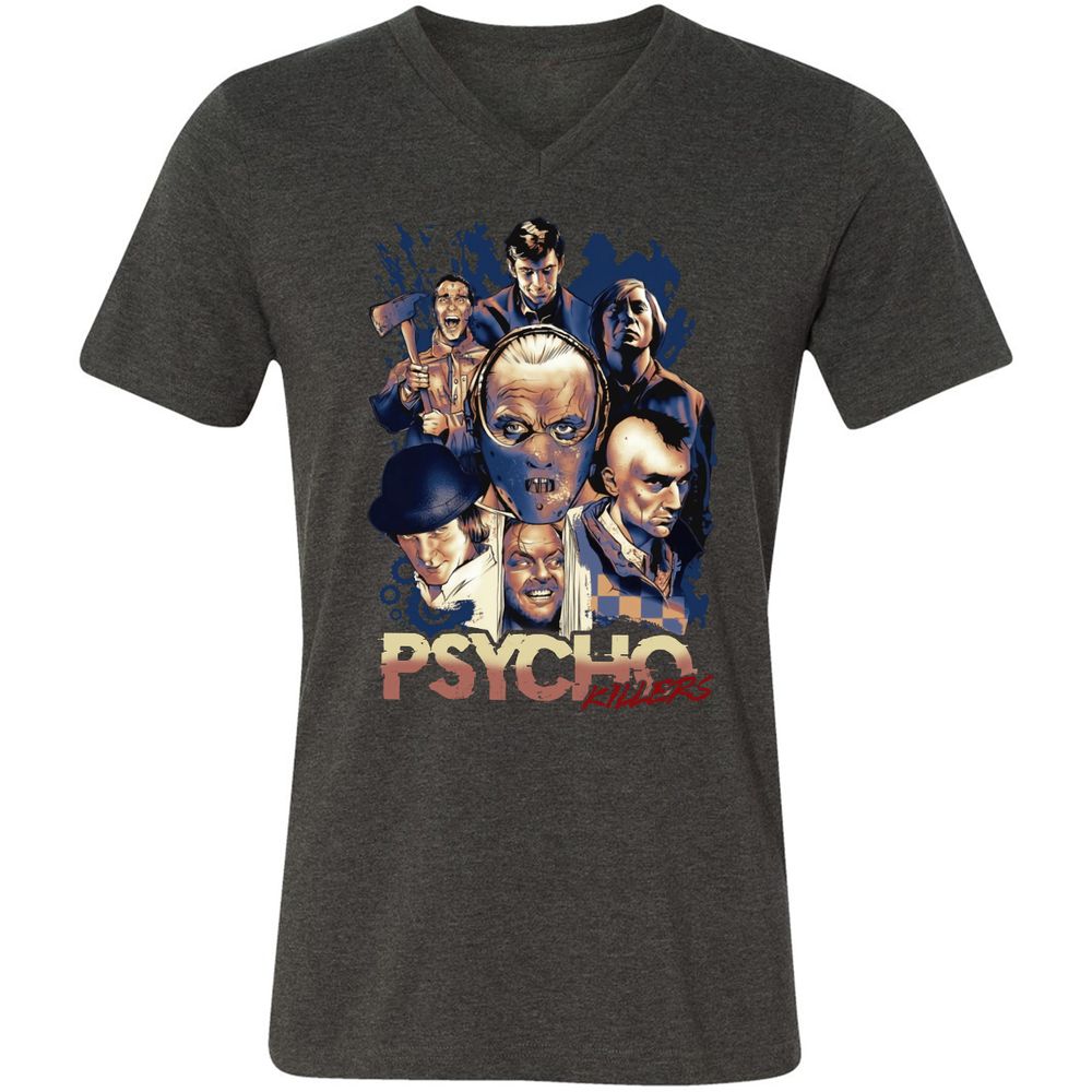 Unisex V-Neck T-Shirt - WVM5TLHR - Dark Grey Heather - 8