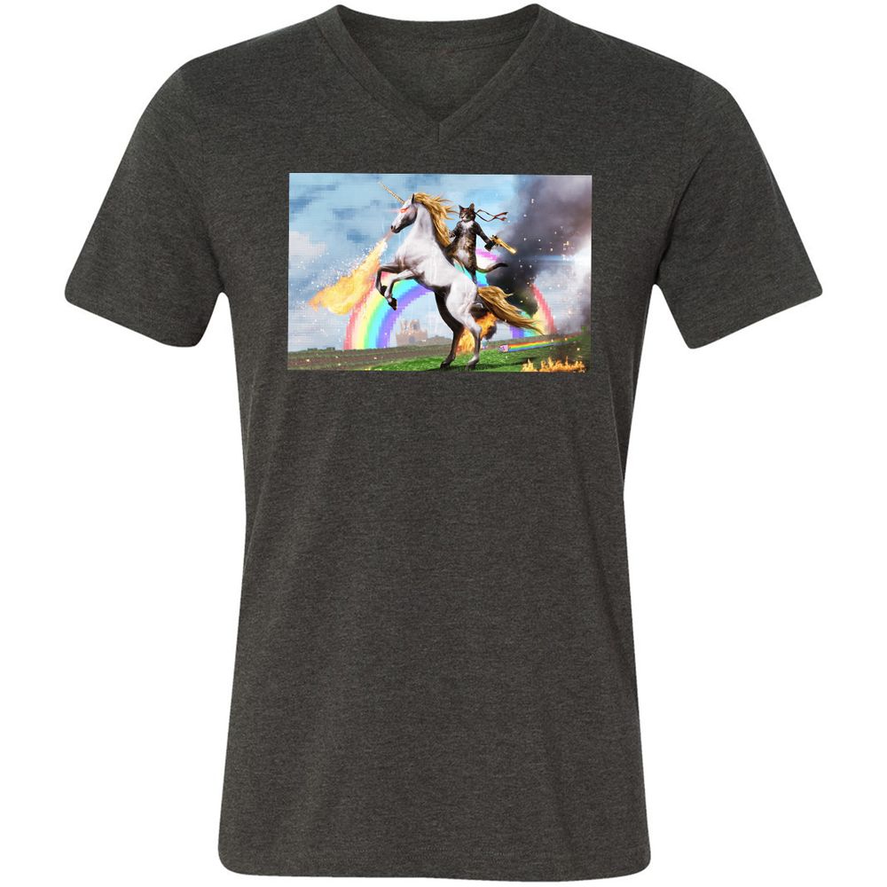 Unisex V-Neck T-Shirt - 2BRTMCS6 - Dark Grey Heather - 8