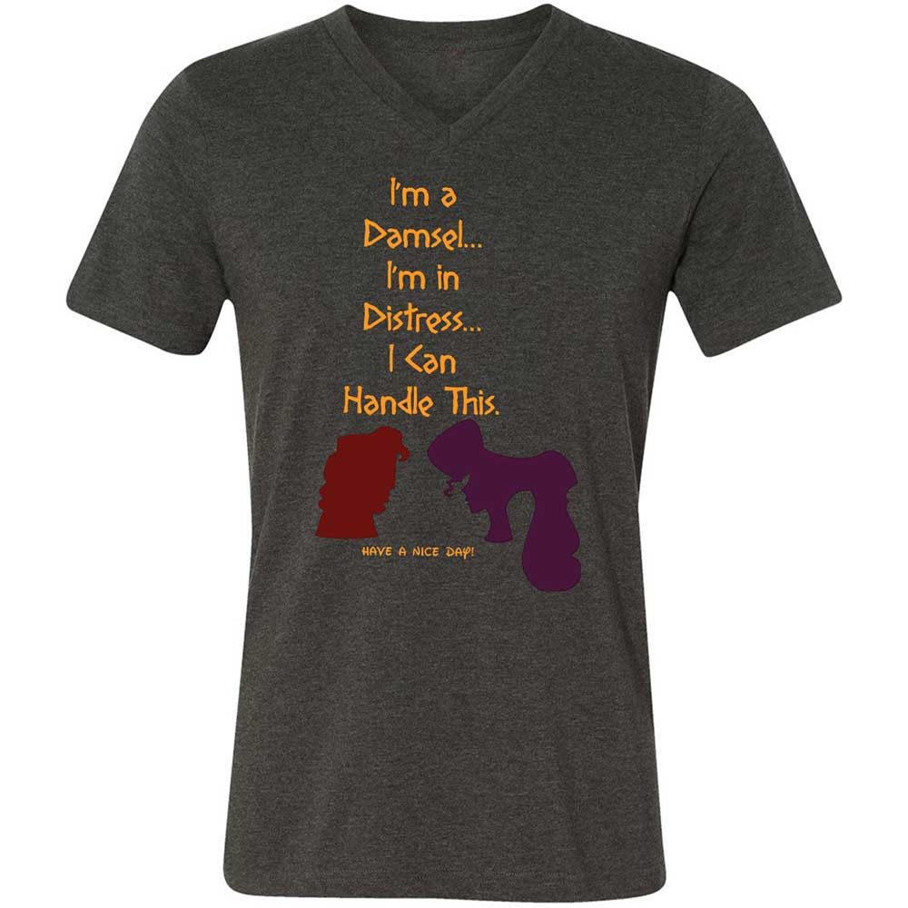 Unisex V-Neck T-Shirt - 1HN9TB3K - Dark Grey Heather - 8