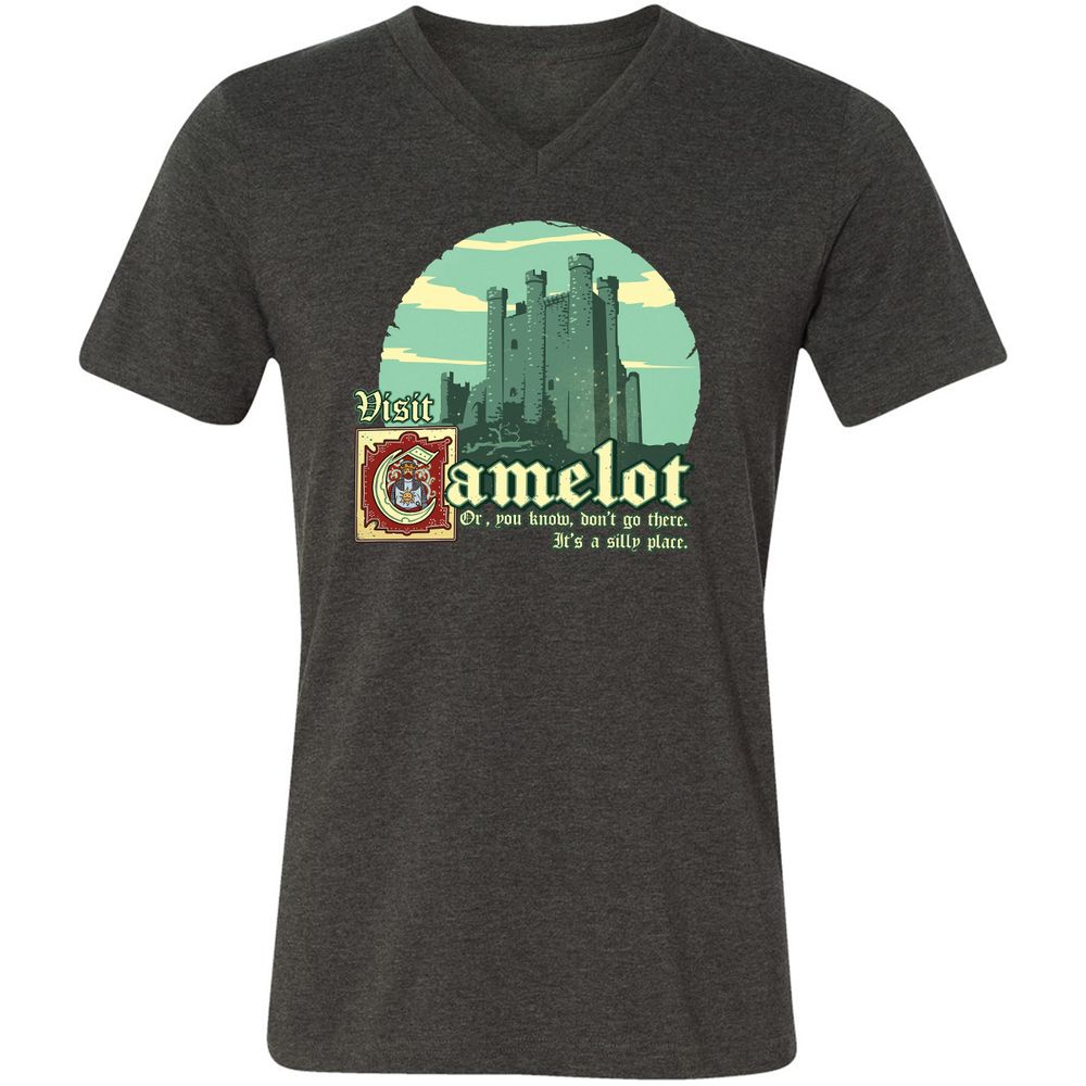 Unisex V-Neck T-Shirt - VK6D16N3 - Dark Grey Heather - 8