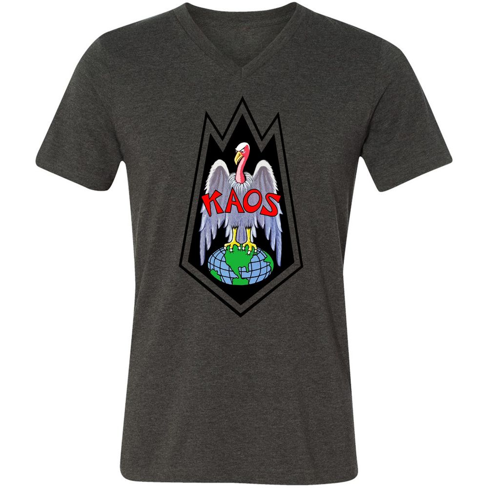 Unisex V-Neck T-Shirt - QDEUFEUP - Dark Grey Heather - 8