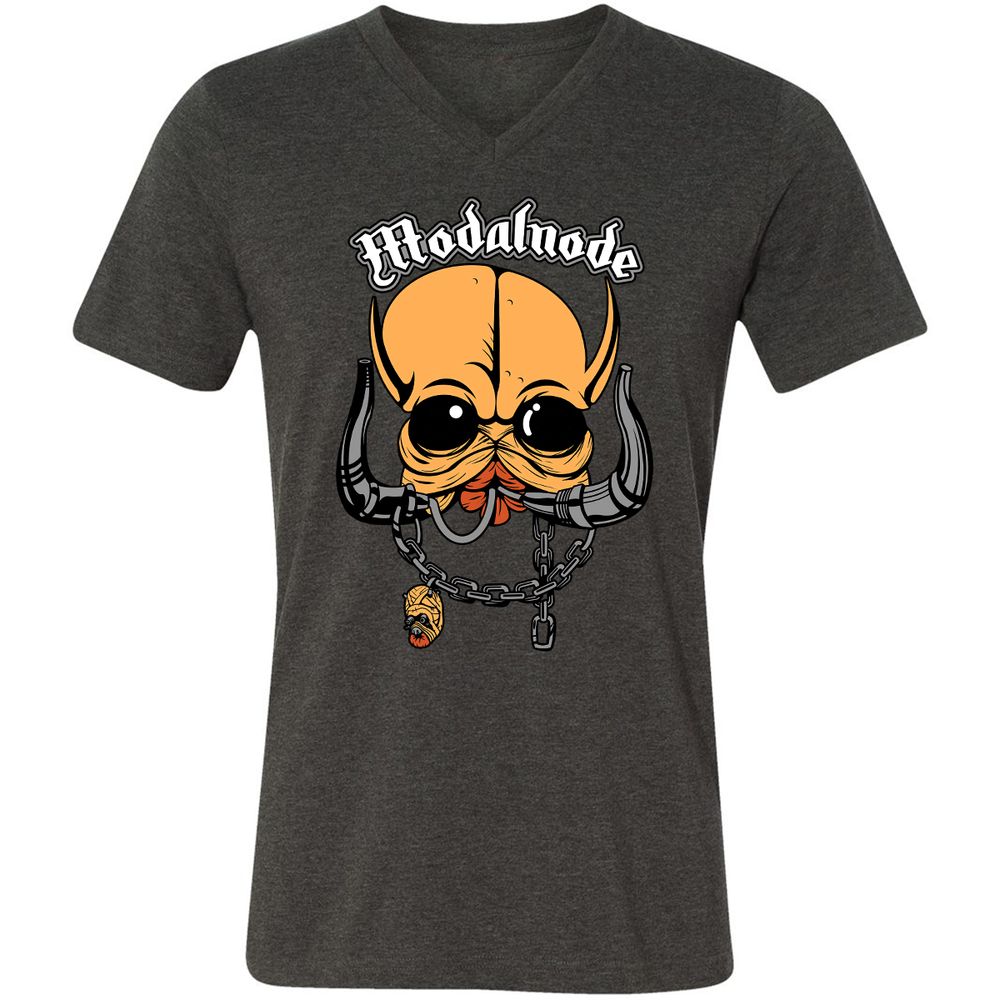 Unisex V-Neck T-Shirt - 57VV3UR9 - Dark Grey Heather - 8