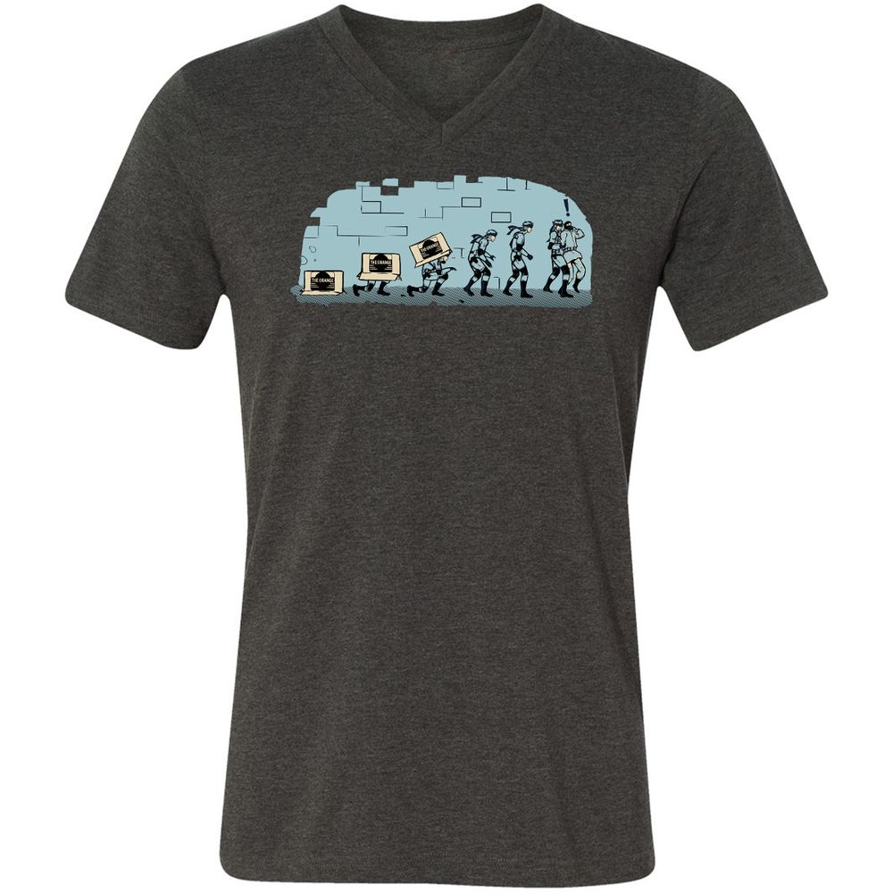 Unisex V-Neck T-Shirt - R16BXFC9 - Dark Grey Heather - 8