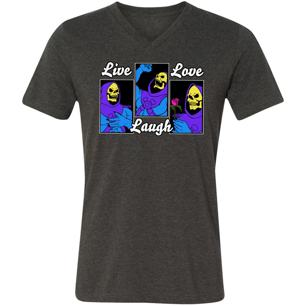 Unisex V-Neck T-Shirt - T62LVCJ7 - Dark Grey Heather - 8