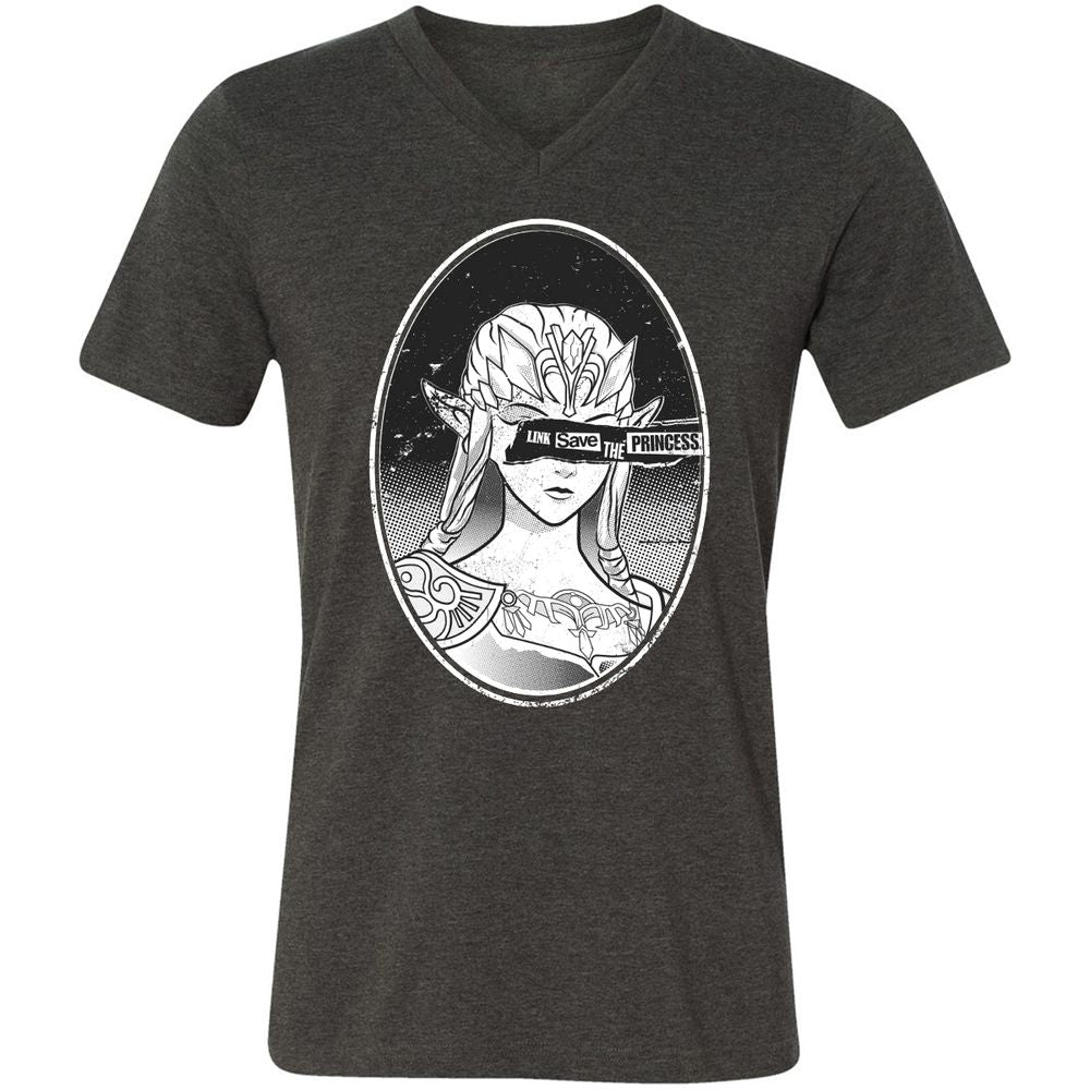 Unisex V-Neck T-Shirt - 6STSNA1M - Dark Grey Heather - 8