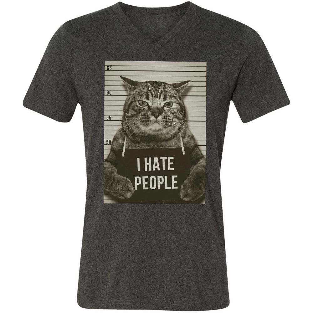 Unisex V-Neck T-Shirt - 1CEY6MXW - Dark Grey Heather - 8