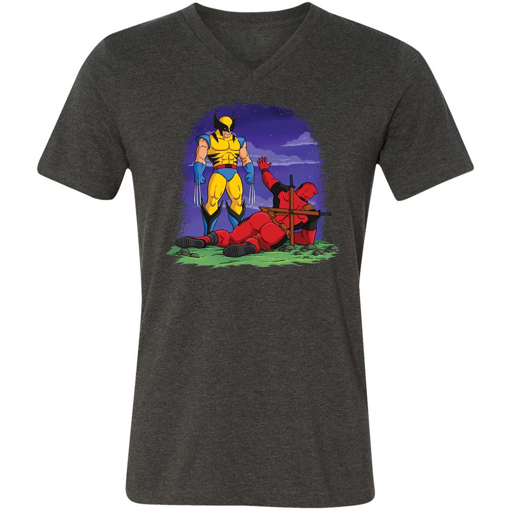 Unisex V-Neck T-Shirt - FG8WXZWB - Dark Grey Heather - 8