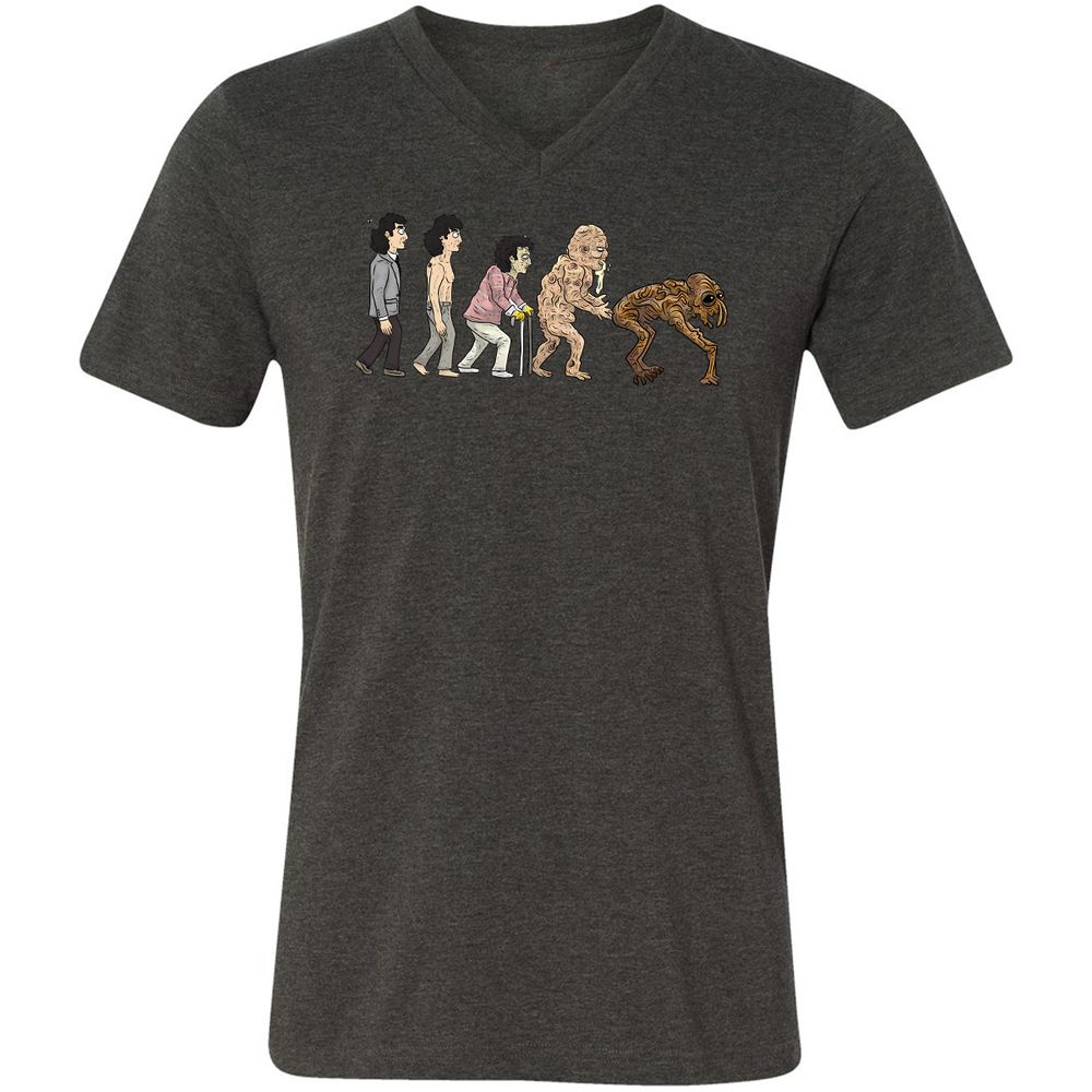 Unisex V-Neck T-Shirt - 21LH8B8B - Dark Grey Heather - 8