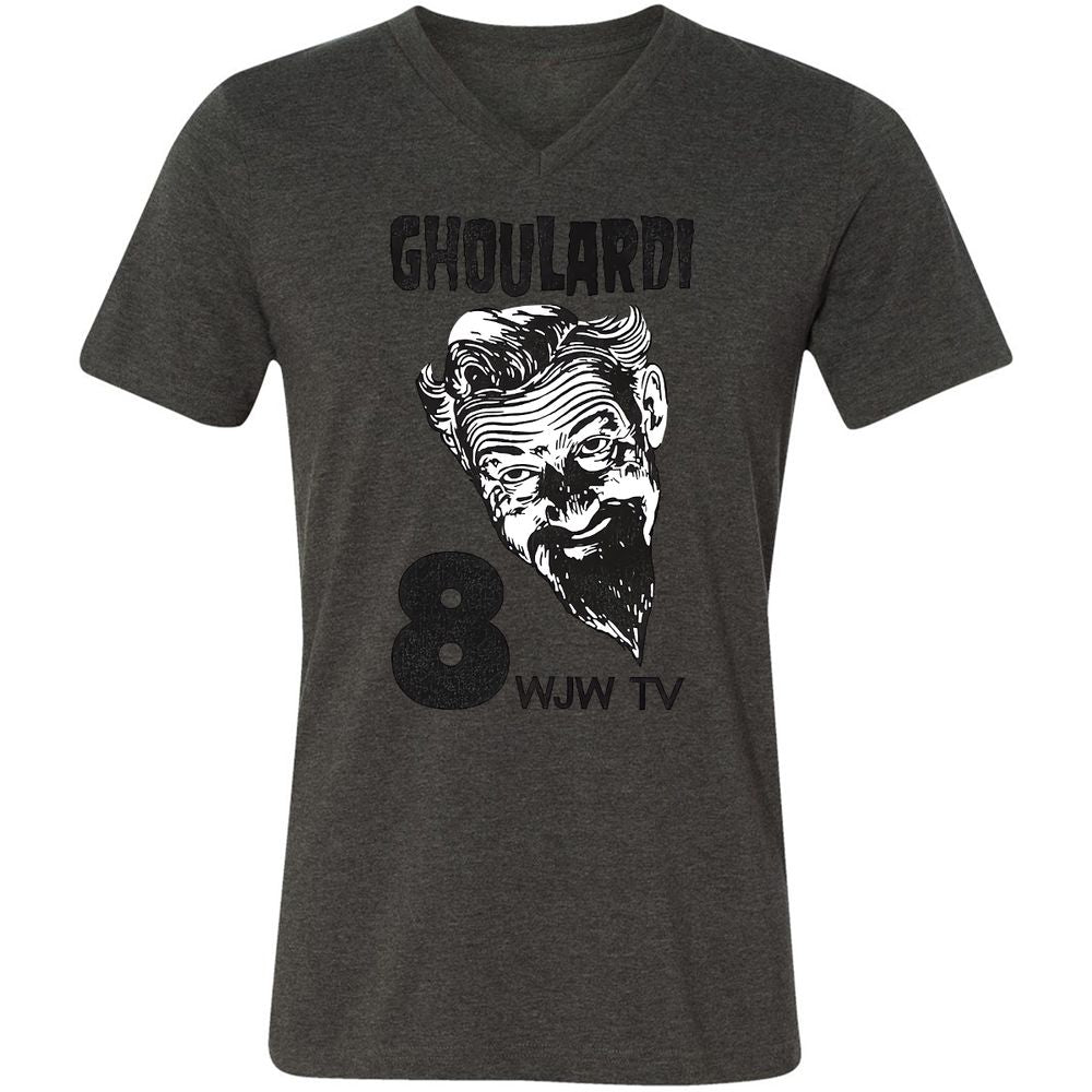 Unisex V-Neck T-Shirt - ZBNFZK6S - Dark Grey Heather - 8