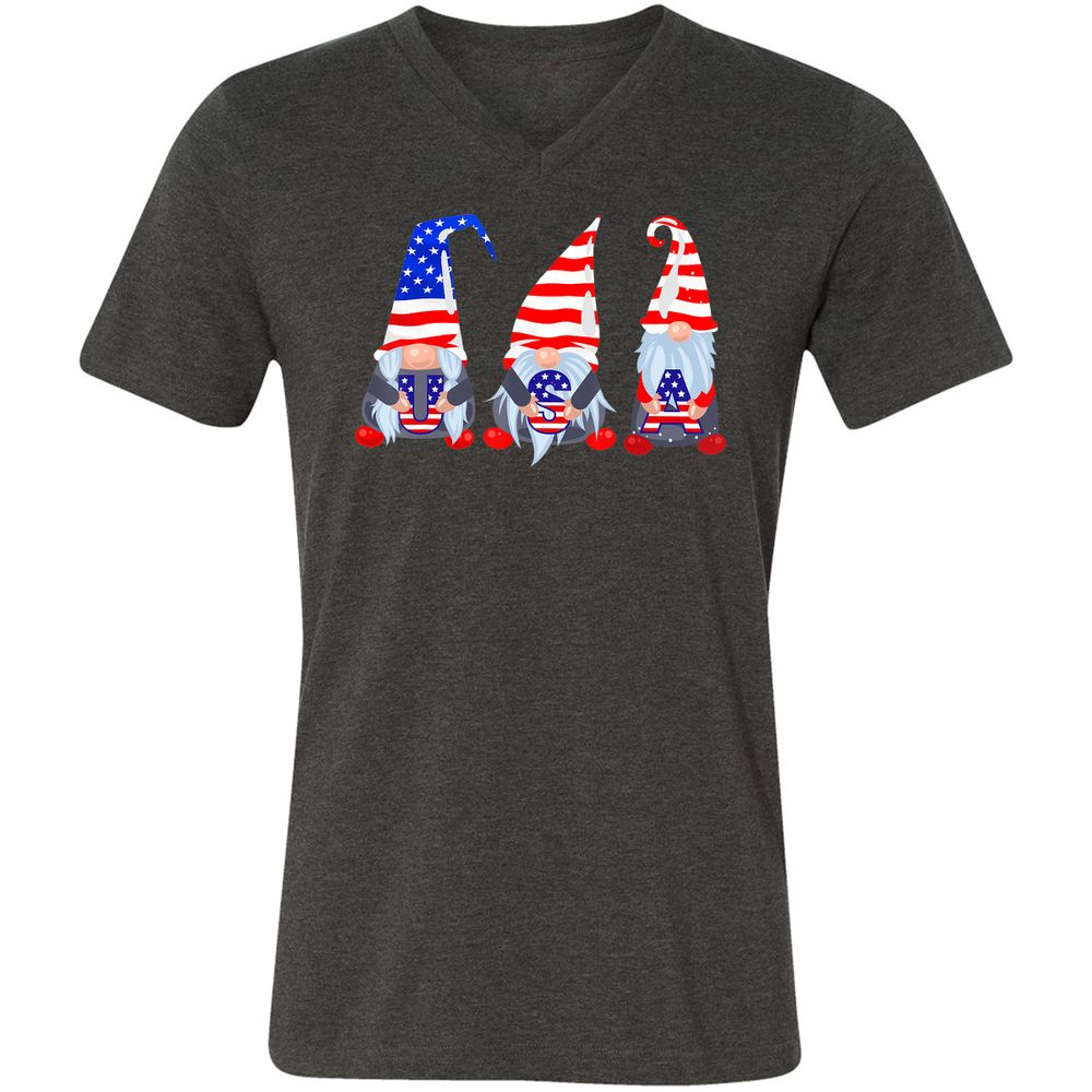Unisex V-Neck T-Shirt - 61P5TJAD - Dark Grey Heather - 8