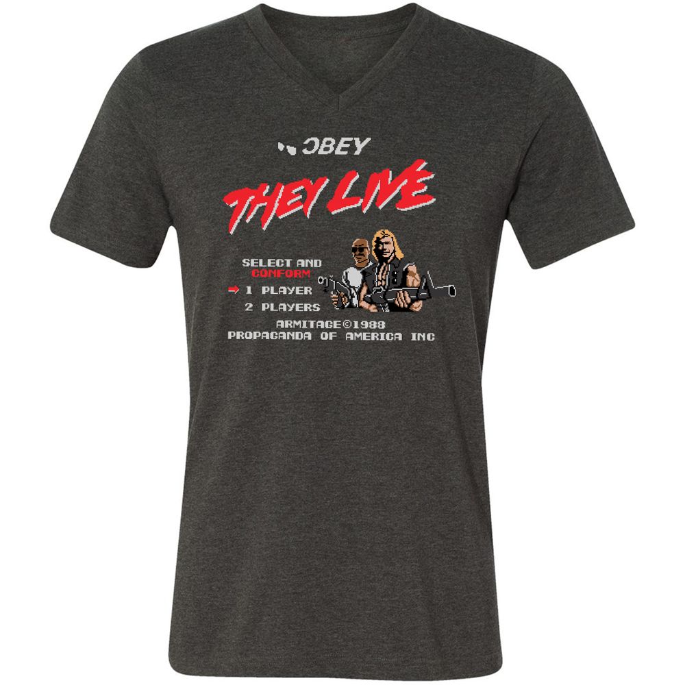 Unisex V-Neck T-Shirt - PZPZ2CQV - Dark Grey Heather - 8