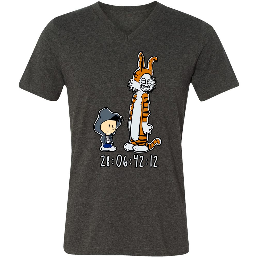 Unisex V-Neck T-Shirt - 7WR3PL36 - Dark Grey Heather - 8