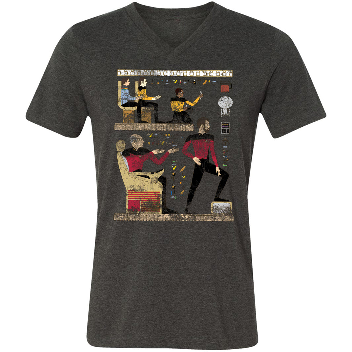 Unisex V-Neck T-Shirt - YGG9BPS4 - Dark Grey Heather - 8