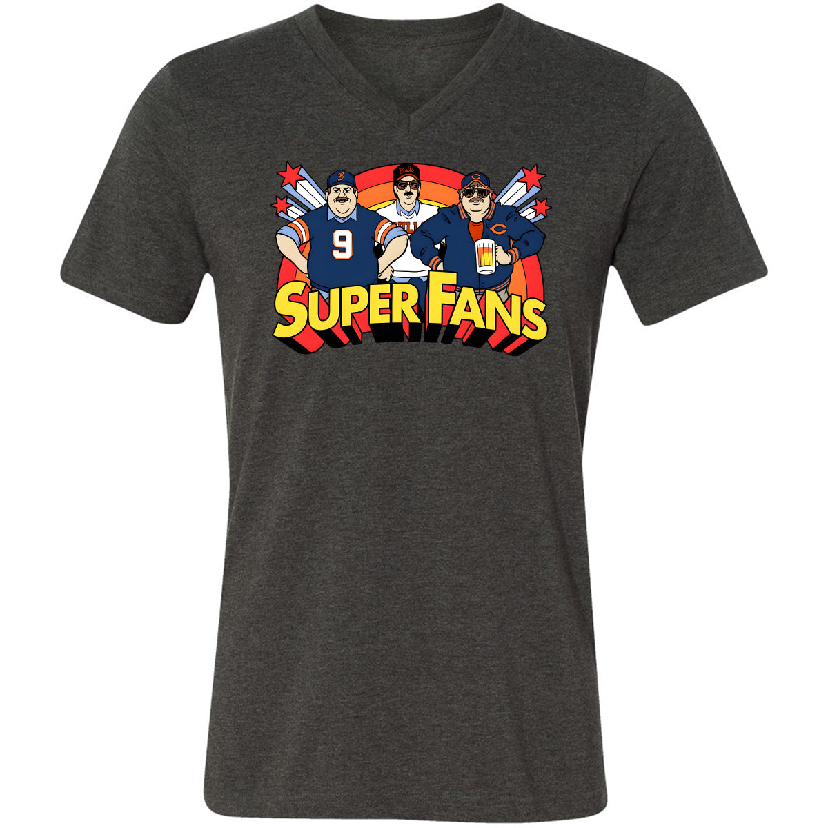 Unisex V-Neck T-Shirt - VUG7DDZ8 - Dark Grey Heather - 8
