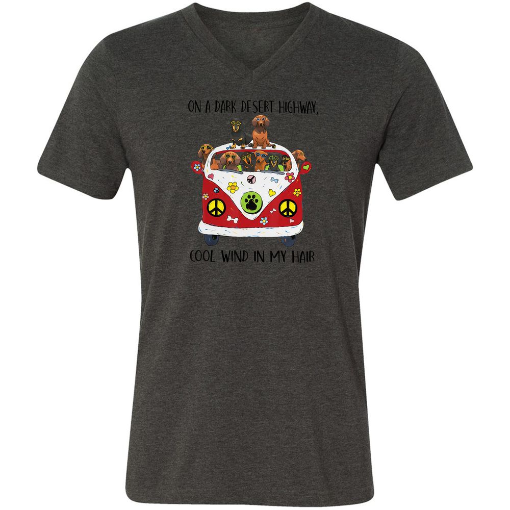 Unisex V-Neck T-Shirt - LYMCD3KC - Dark Grey Heather - 8