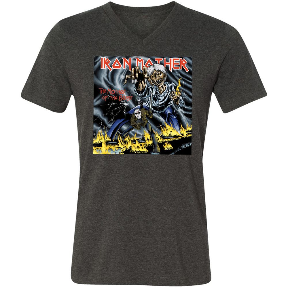 Unisex V-Neck T-Shirt - ZGKGPL7P - Dark Grey Heather - 8