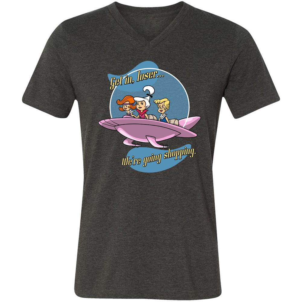 Unisex V-Neck T-Shirt - QCKP9HXC - Dark Grey Heather - 8