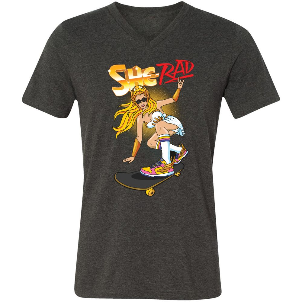 Unisex V-Neck T-Shirt - MSM3E2A5 - Dark Grey Heather - 8