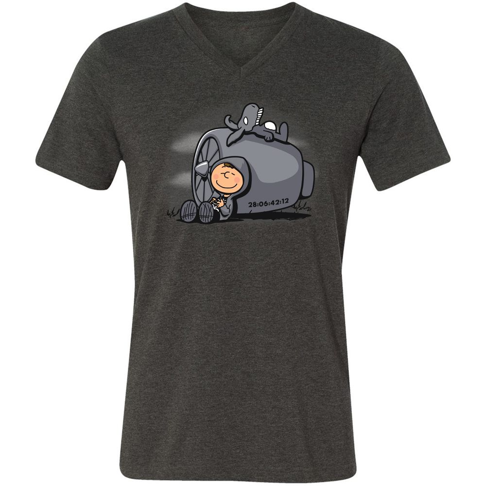 Unisex V-Neck T-Shirt - 42AFLYKU - Dark Grey Heather - 8