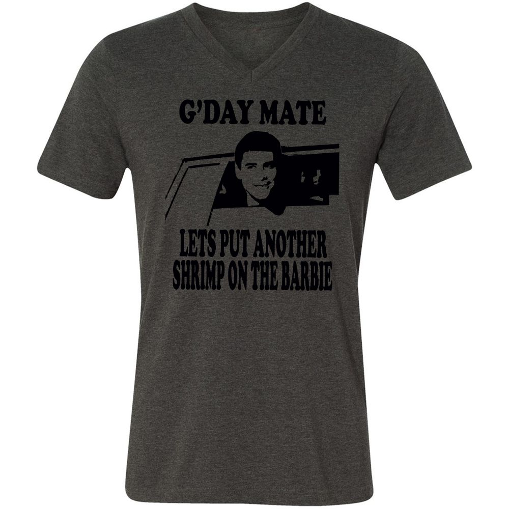 Unisex V-Neck T-Shirt - 4LD122VM - Dark Grey Heather - 8