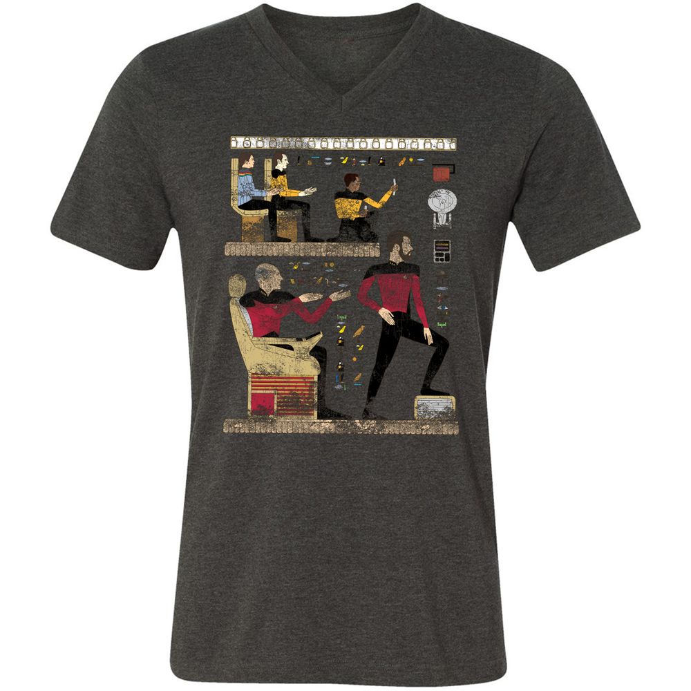 Unisex V-Neck T-Shirt - YCRNV8SV - Dark Grey Heather - 8