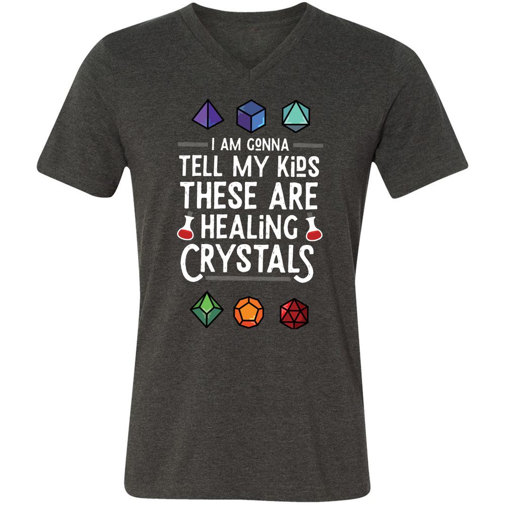 Unisex V-Neck T-Shirt - GS5M3SJN - Dark Grey Heather - 8