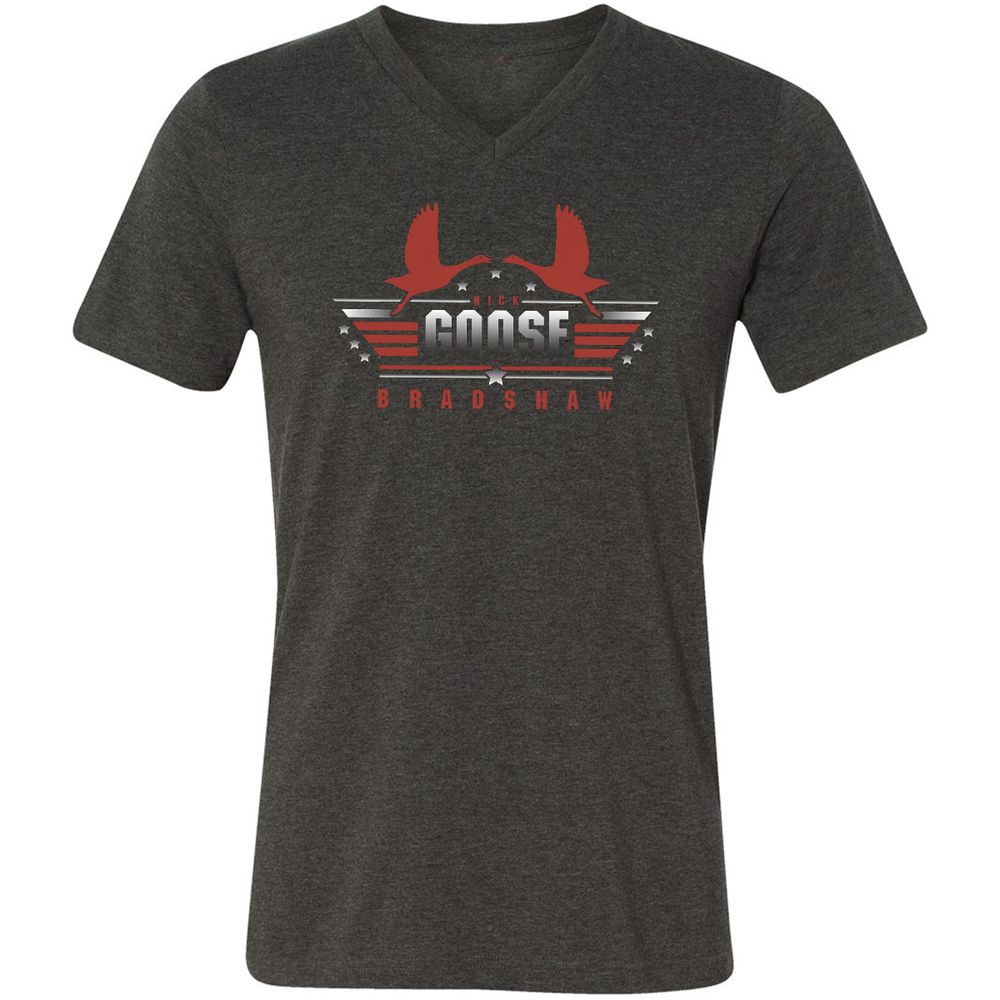 Unisex V-Neck T-Shirt - P6P64REX - Dark Grey Heather - 8