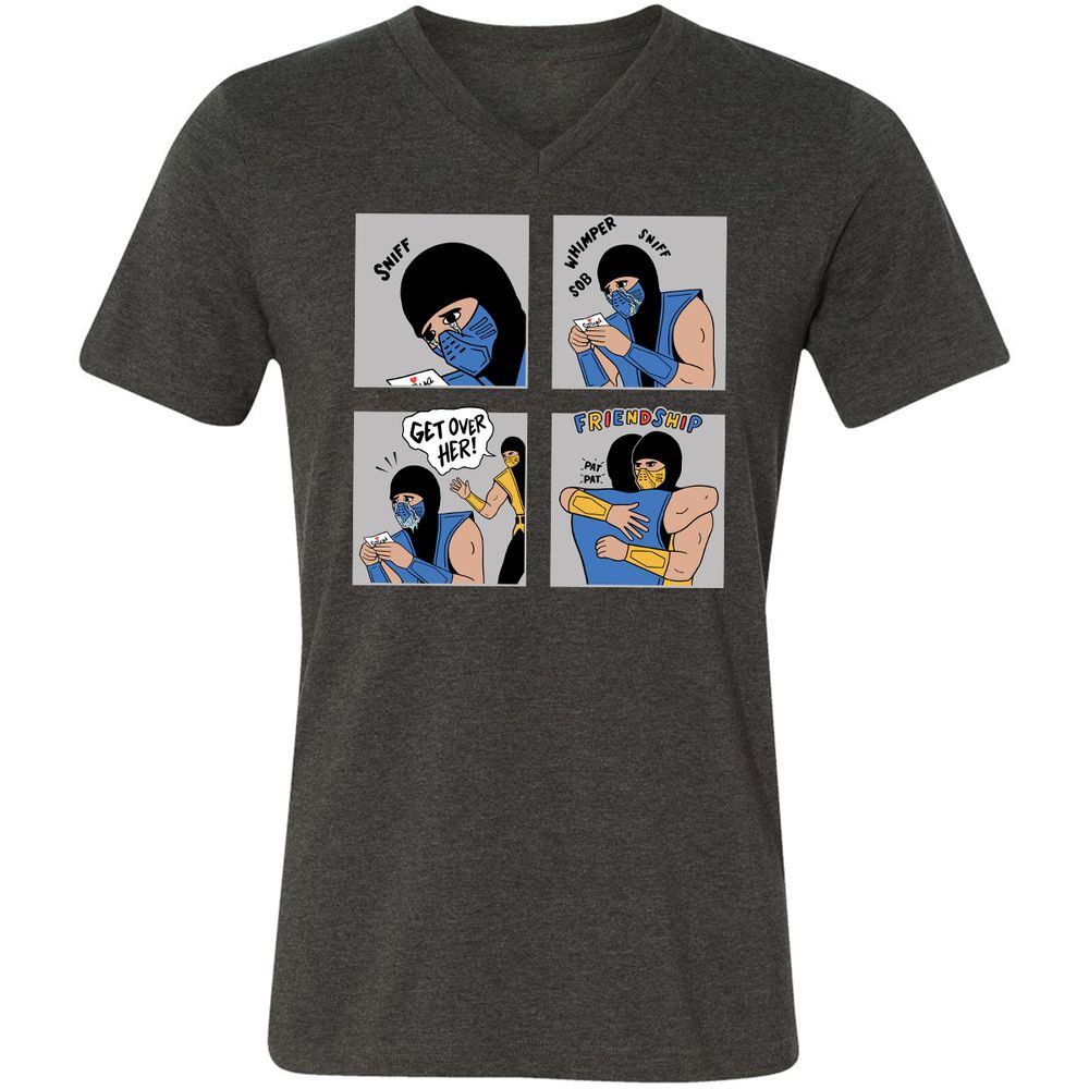 Unisex V-Neck T-Shirt - 77UYTX1L - Dark Grey Heather - 8
