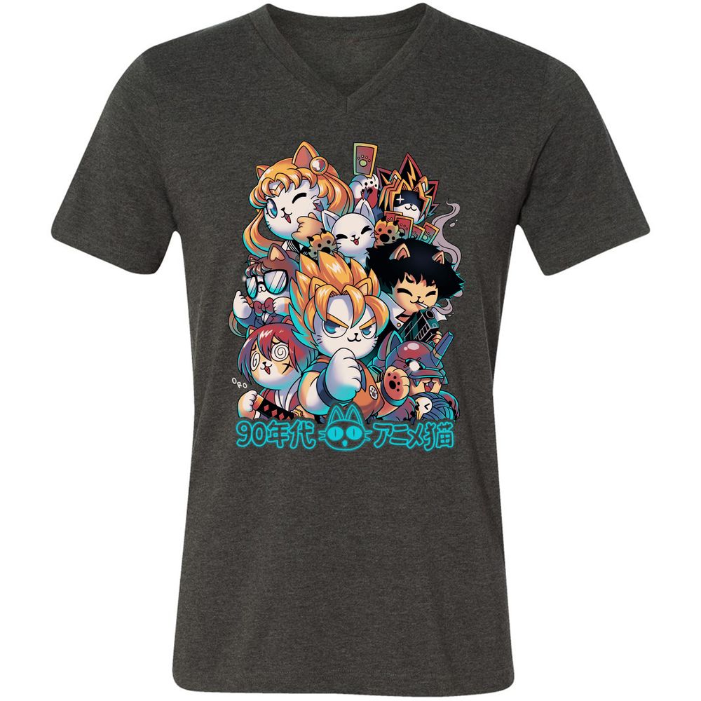 Unisex V-Neck T-Shirt - Z3YFLQVN - Dark Grey Heather - 8