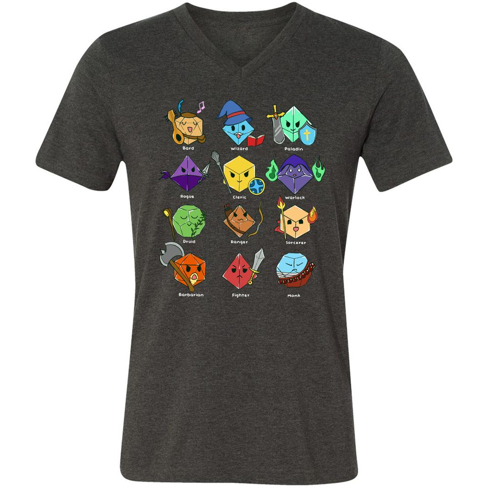 Unisex V-Neck T-Shirt - GD4BP48Y - Dark Grey Heather - 8