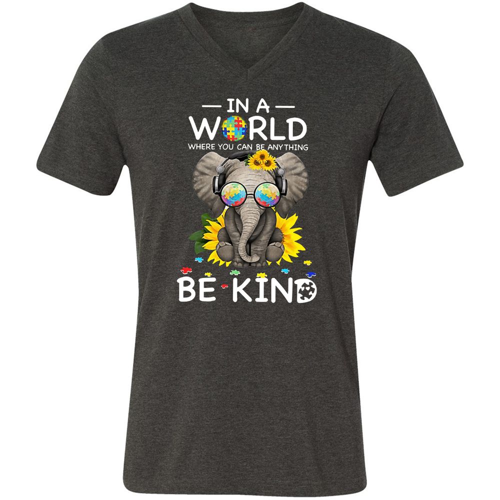 Unisex V-Neck T-Shirt - G77U5664 - Dark Grey Heather - 8