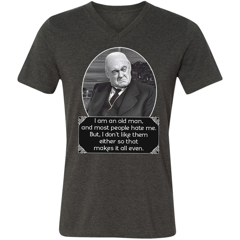 Unisex V-Neck T-Shirt - RBEV3Q57 - Dark Grey Heather - 8