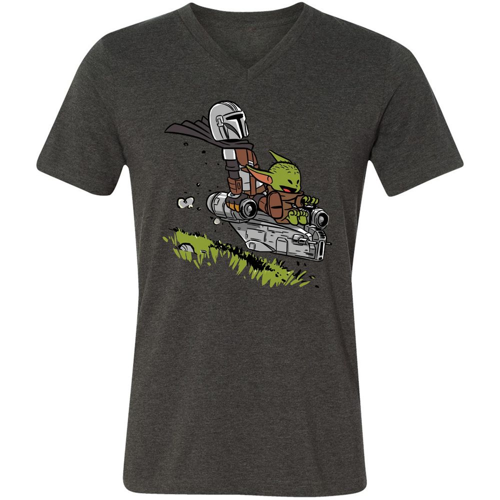 Unisex V-Neck T-Shirt - FA8AQ1J4 - Dark Grey Heather - 8