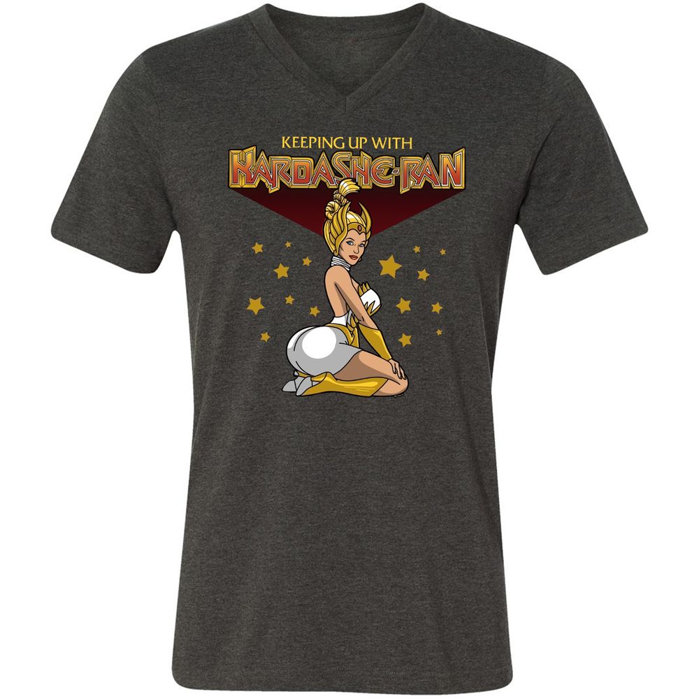 Unisex V-Neck T-Shirt - KAQ5WJZ5 - Dark Grey Heather - 8