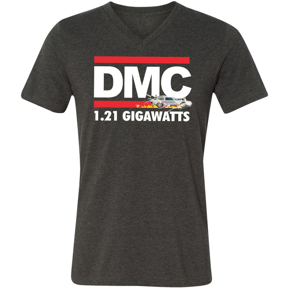 Unisex V-Neck T-Shirt - JYQAJEDK - Dark Grey Heather - 8