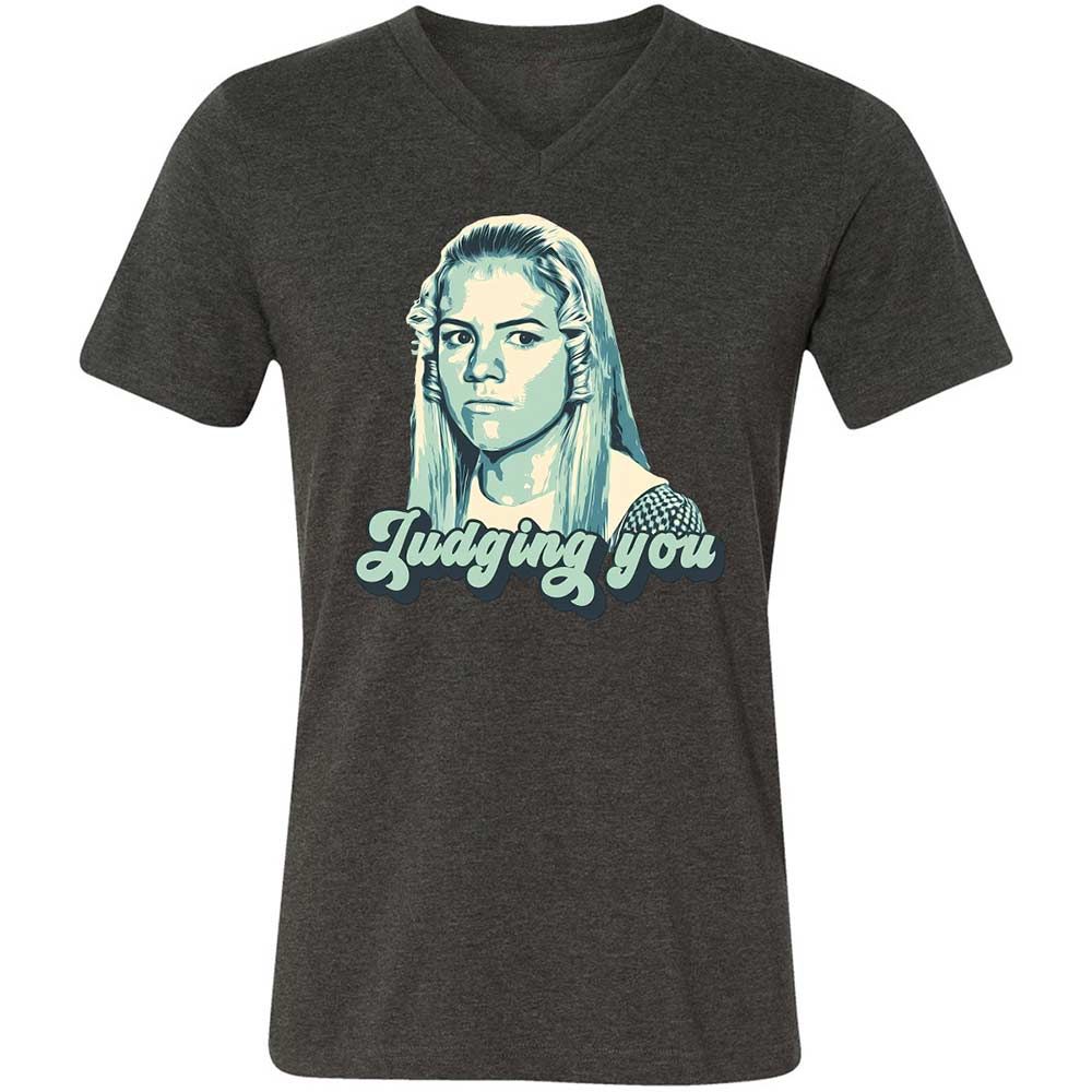 Unisex V-Neck T-Shirt - AMK3EHDQ - Dark Grey Heather - 8