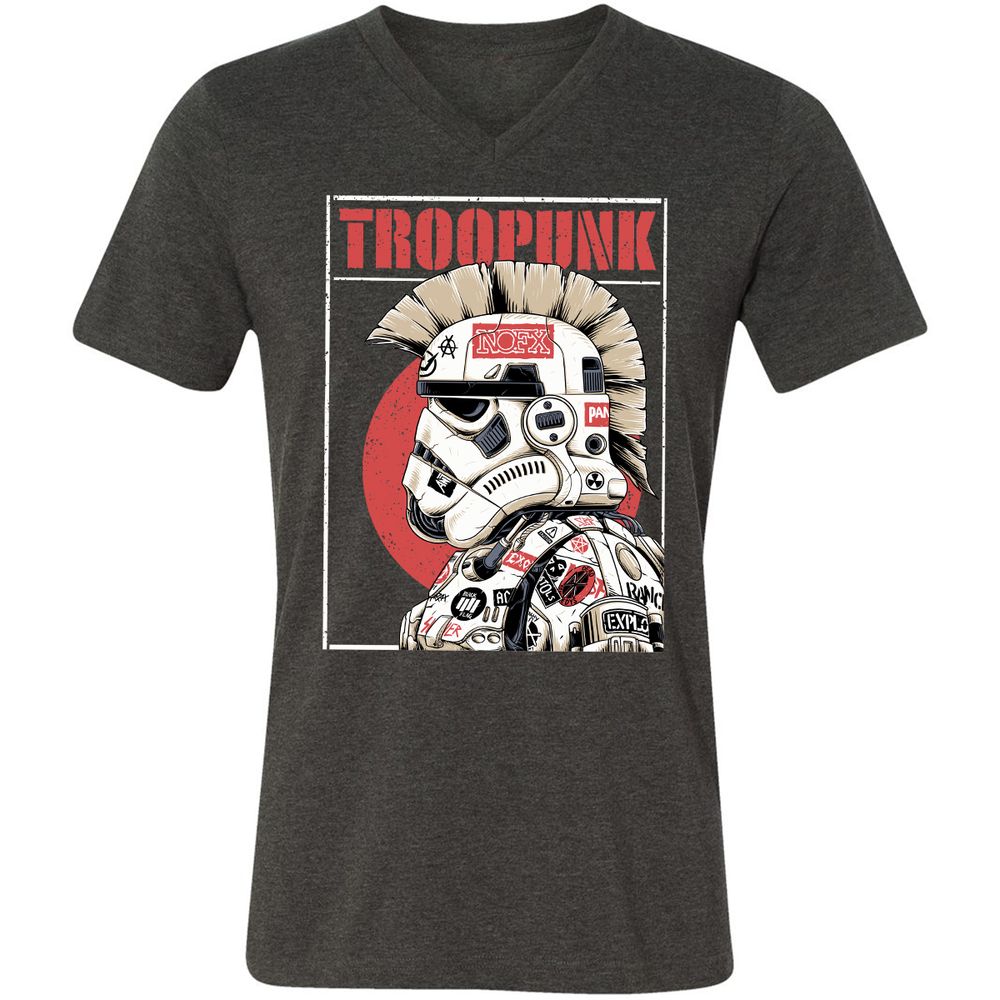 Unisex V-Neck T-Shirt - LF3XM8ZE - Dark Grey Heather - 8