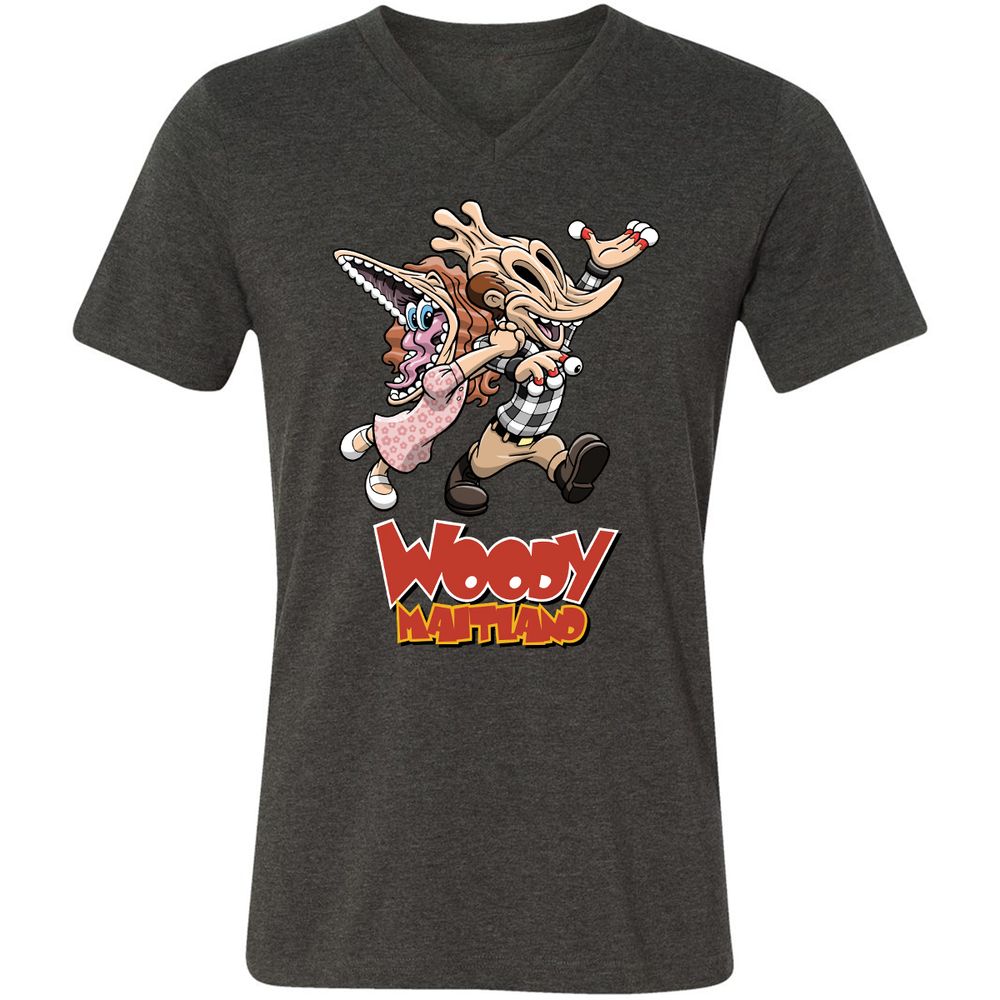 Unisex V-Neck T-Shirt - VE426VRT - Dark Grey Heather - 8