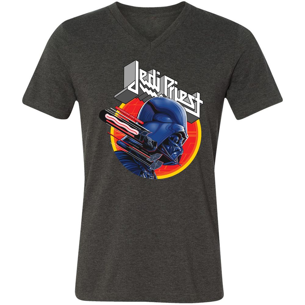 Unisex V-Neck T-Shirt - 6QAXL8WD - Dark Grey Heather - 8