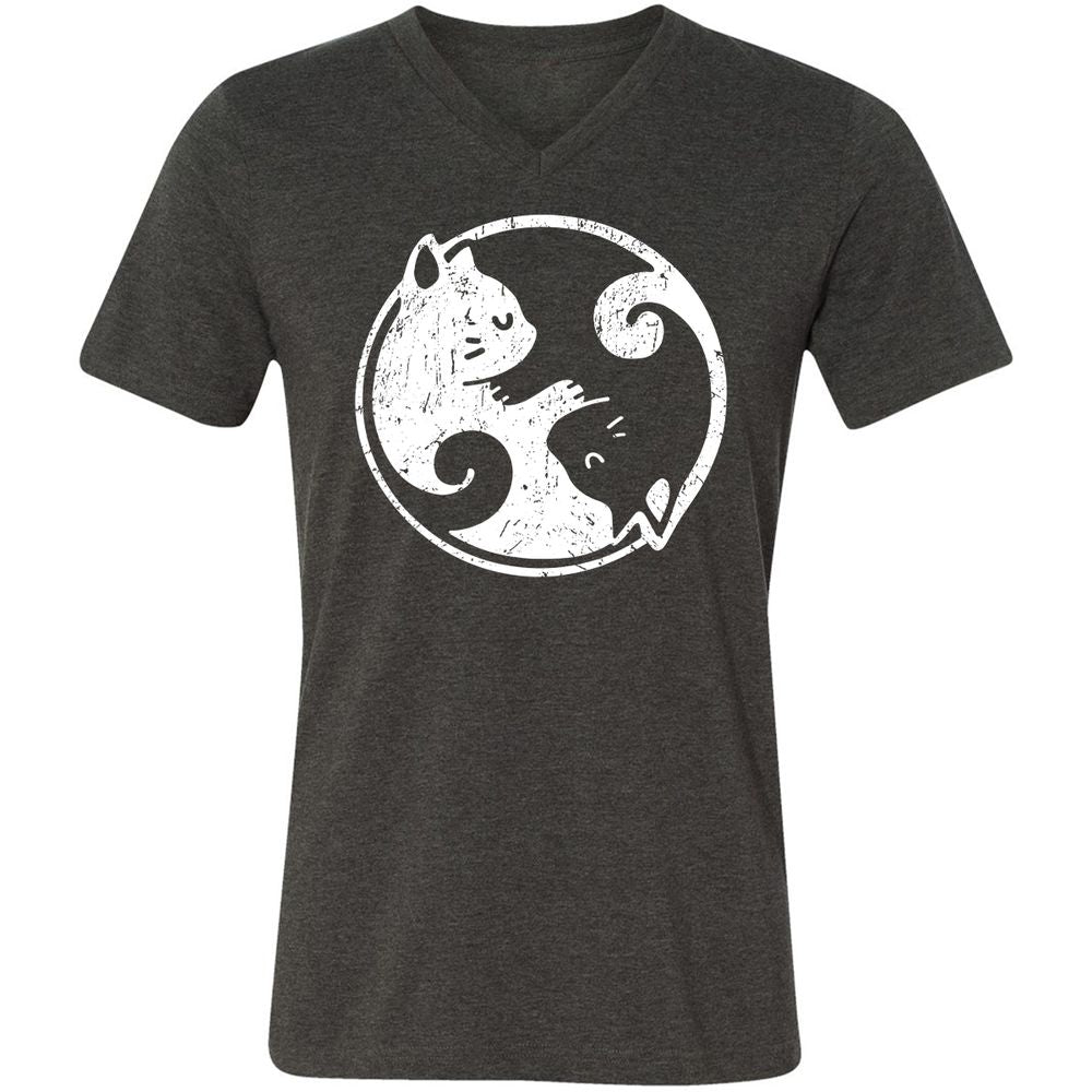 Unisex V-Neck T-Shirt - 6K3GJKV8 - Dark Grey Heather - 8