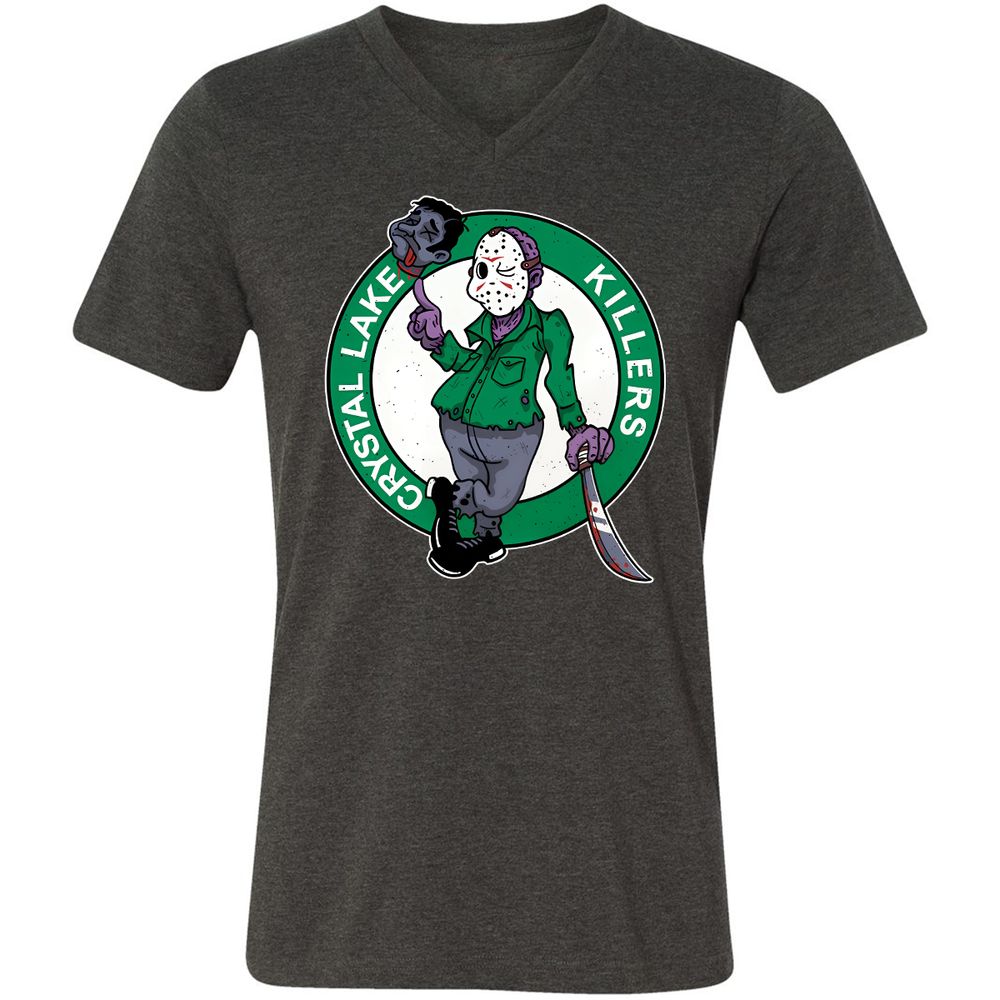 Unisex V-Neck T-Shirt - ADLVUVR4 - Dark Grey Heather - 8