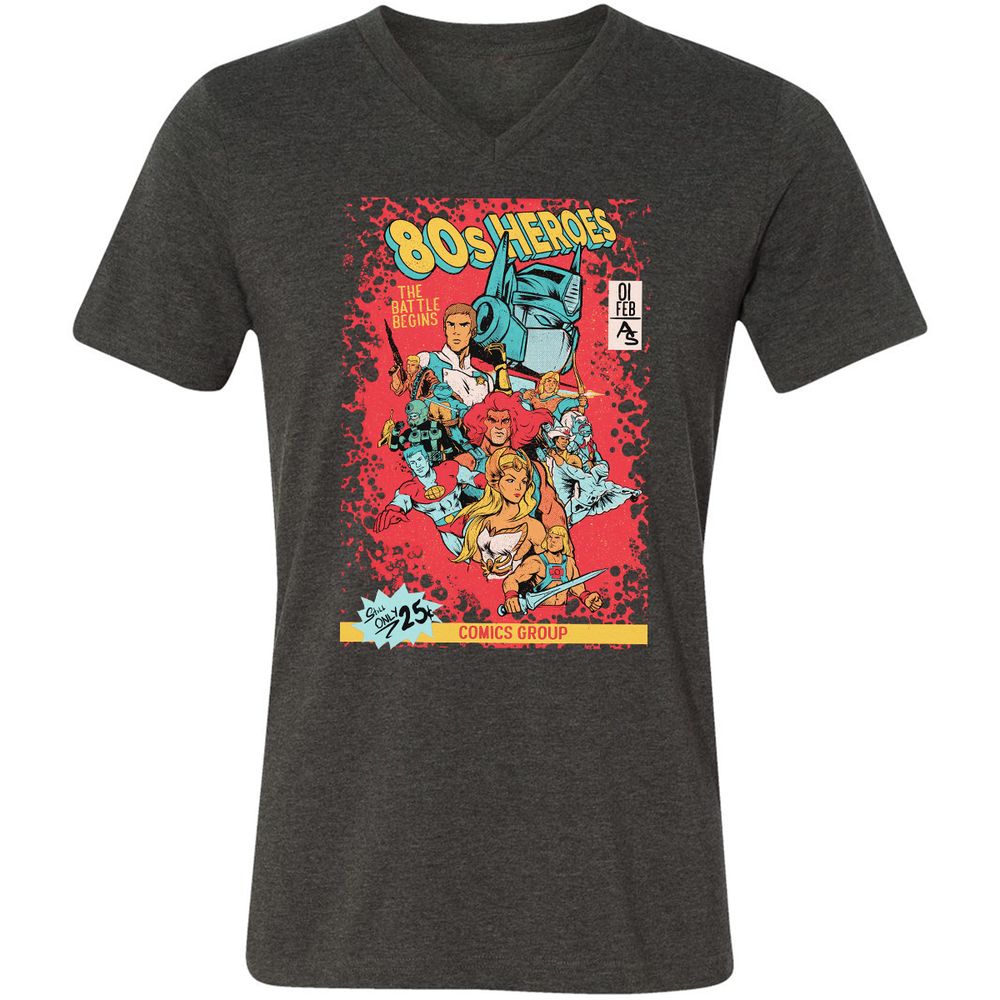 Unisex V-Neck T-Shirt - 3DFSFQZP - Dark Grey Heather - 8