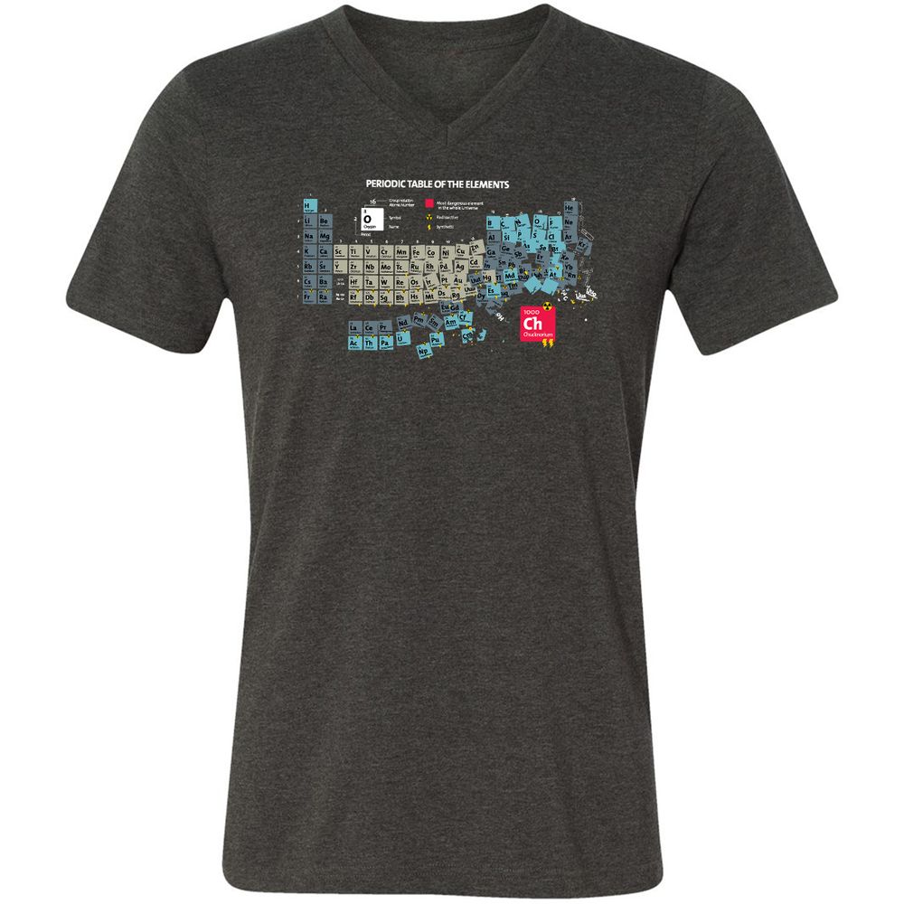 Unisex V-Neck T-Shirt - SXQV4HBL - Dark Grey Heather - 8