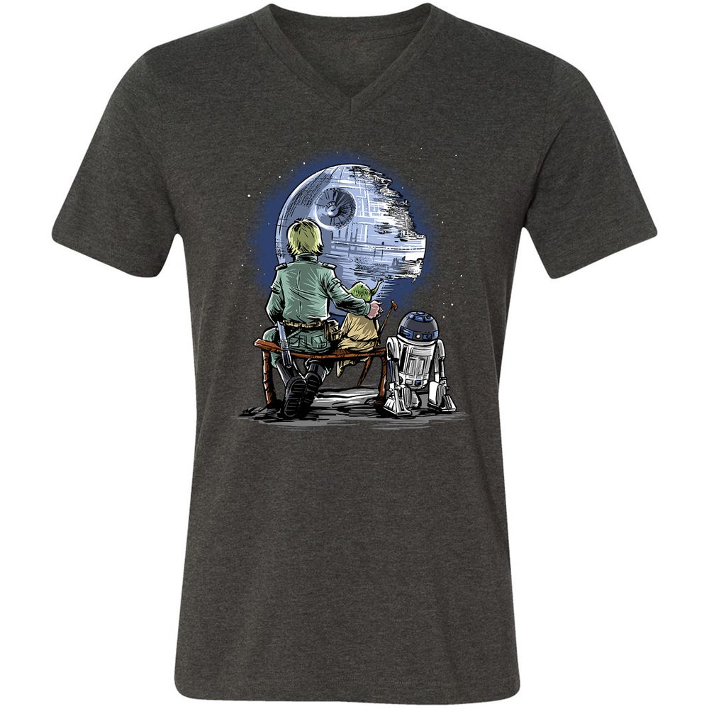 Unisex V-Neck T-Shirt - 45TLWXRT - Dark Grey Heather - 8