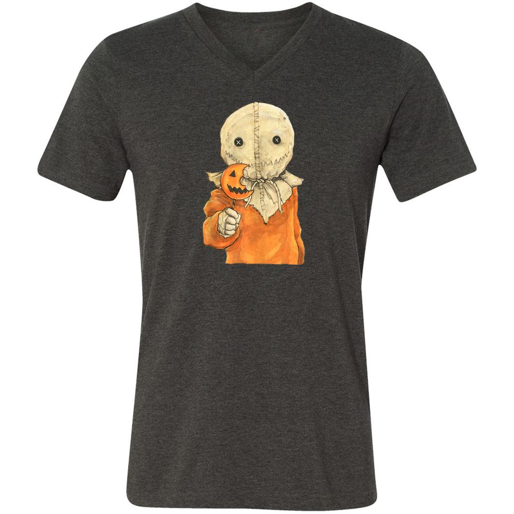 Unisex V-Neck T-Shirt - VNUSNG8E - Dark Grey Heather - 8