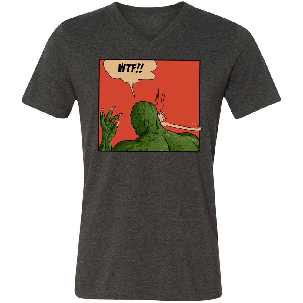 Unisex V-Neck T-Shirt - UXC267KC - Dark Grey Heather - 8