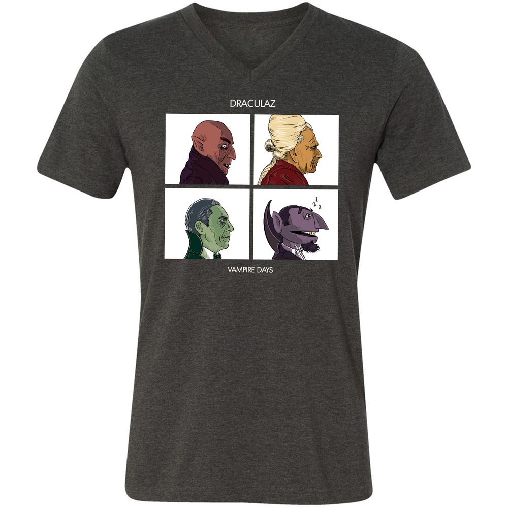 Unisex V-Neck T-Shirt - 9GP53RDJ - Dark Grey Heather - 8