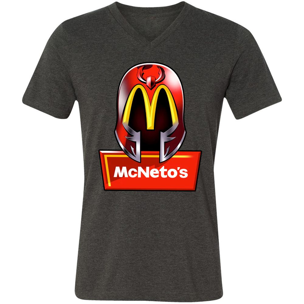 Unisex V-Neck T-Shirt - HYNFPWGR - Dark Grey Heather - 8