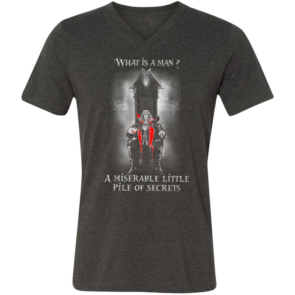Unisex V-Neck T-Shirt - V26AQM6W - Dark Grey Heather - 8