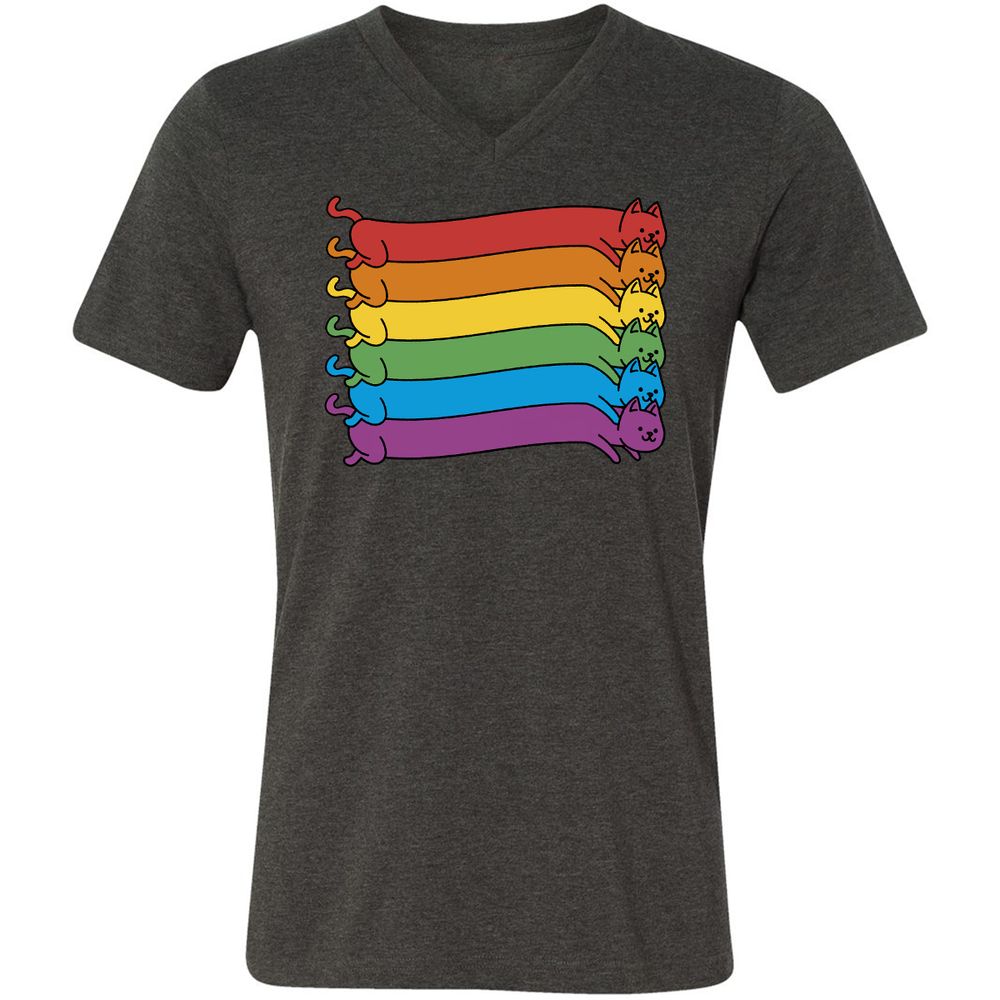Unisex V-Neck T-Shirt - 6SH7MYTG - Dark Grey Heather - 8